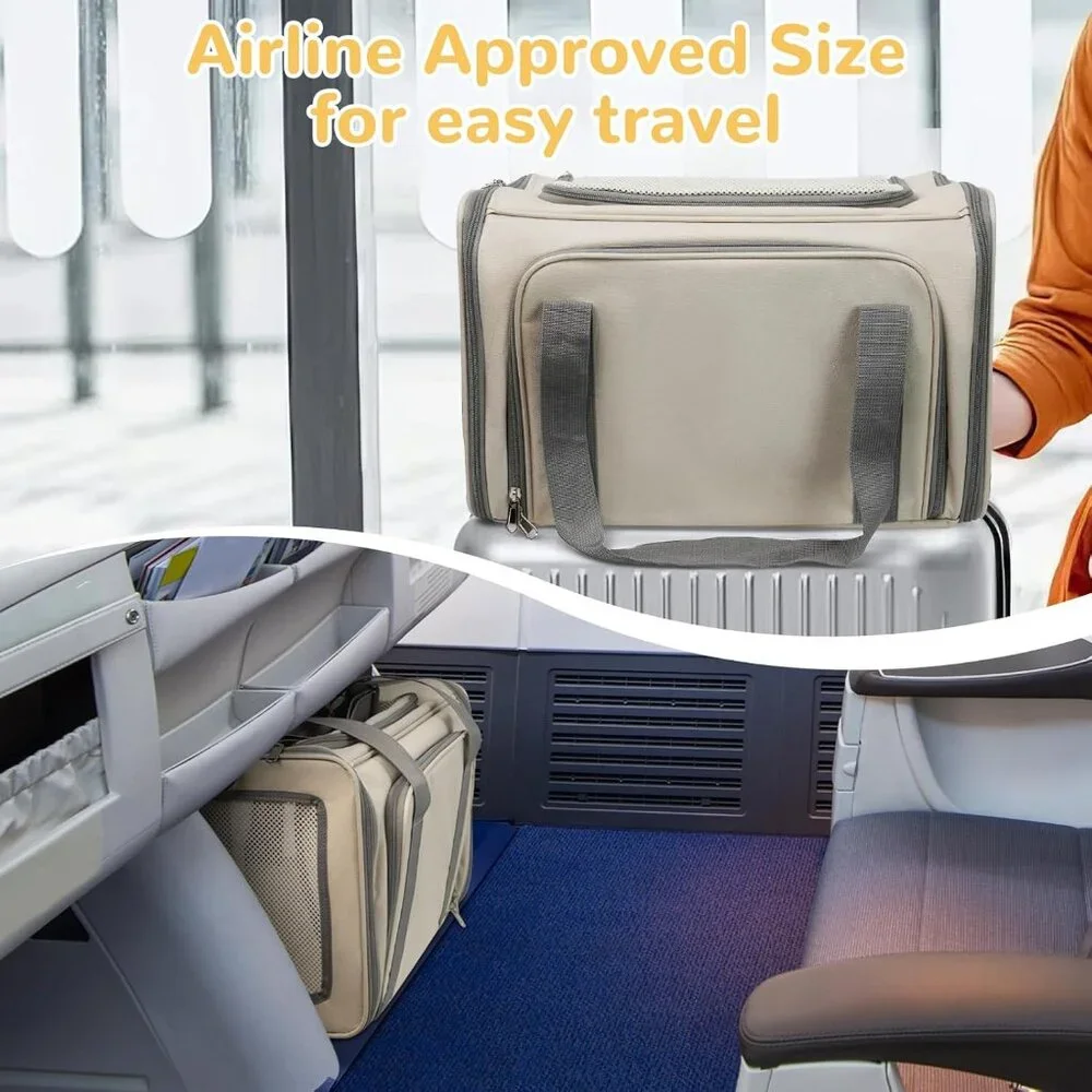 Tranquitas Dog/Cat Carrier Soft for Pets Up to 15 Lbs, TSA Airline Approved